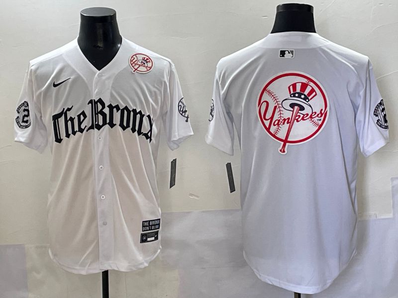 Men 2025 New York Yankees Blank White Five generations Joint Name Nike MLB Jersey style 27
